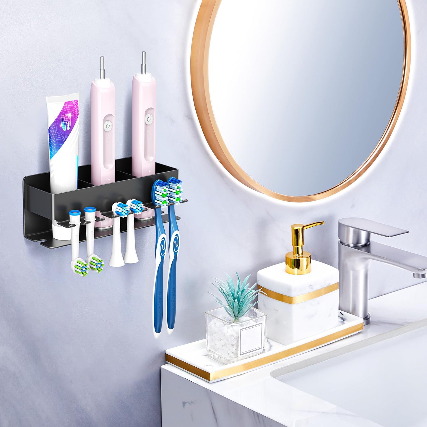 WAYASI Electric Toothbrush Head Holder, Electric Toothbrush Holder, Adhesive Toothbrush Holder Wall Mounted Non Screw, Tooth Brush Head Holder