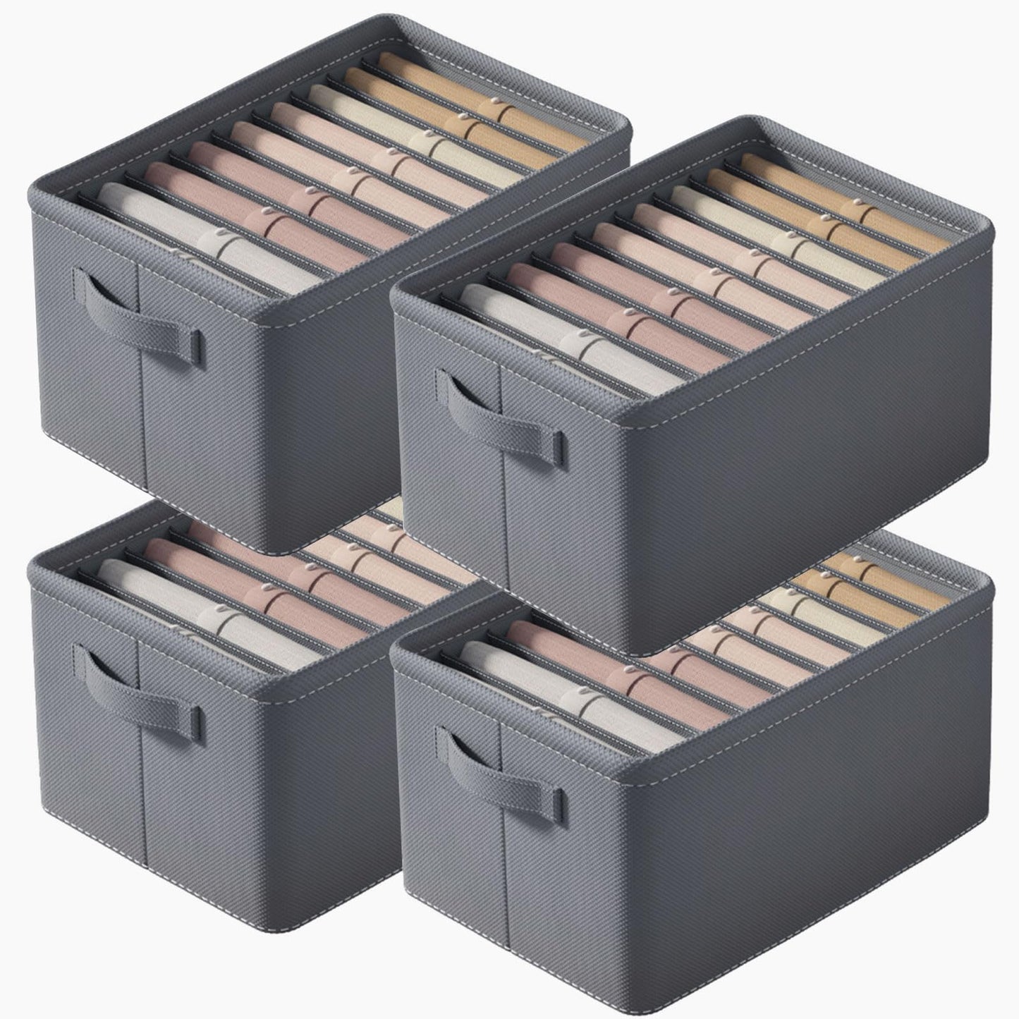 YOUNTHYE 4PCS Wardrobe Storage Organiser, 9 Grids Clothes Storage Organiser Drawers