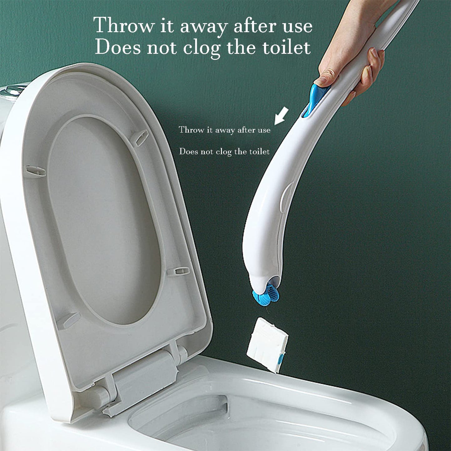Disposable Toilet Brush, Toilet Cleaning System Starter Kit, Toilet Stick Refill Stains Removal, Bathroom Scrub Cleaning Supplies