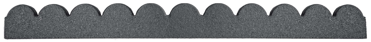 Flexi Curve Scalloped Garden Edging Rubber Landscape Scallop Lawn Border Edging Section 120cm (4ft), Grey, Pack of 4