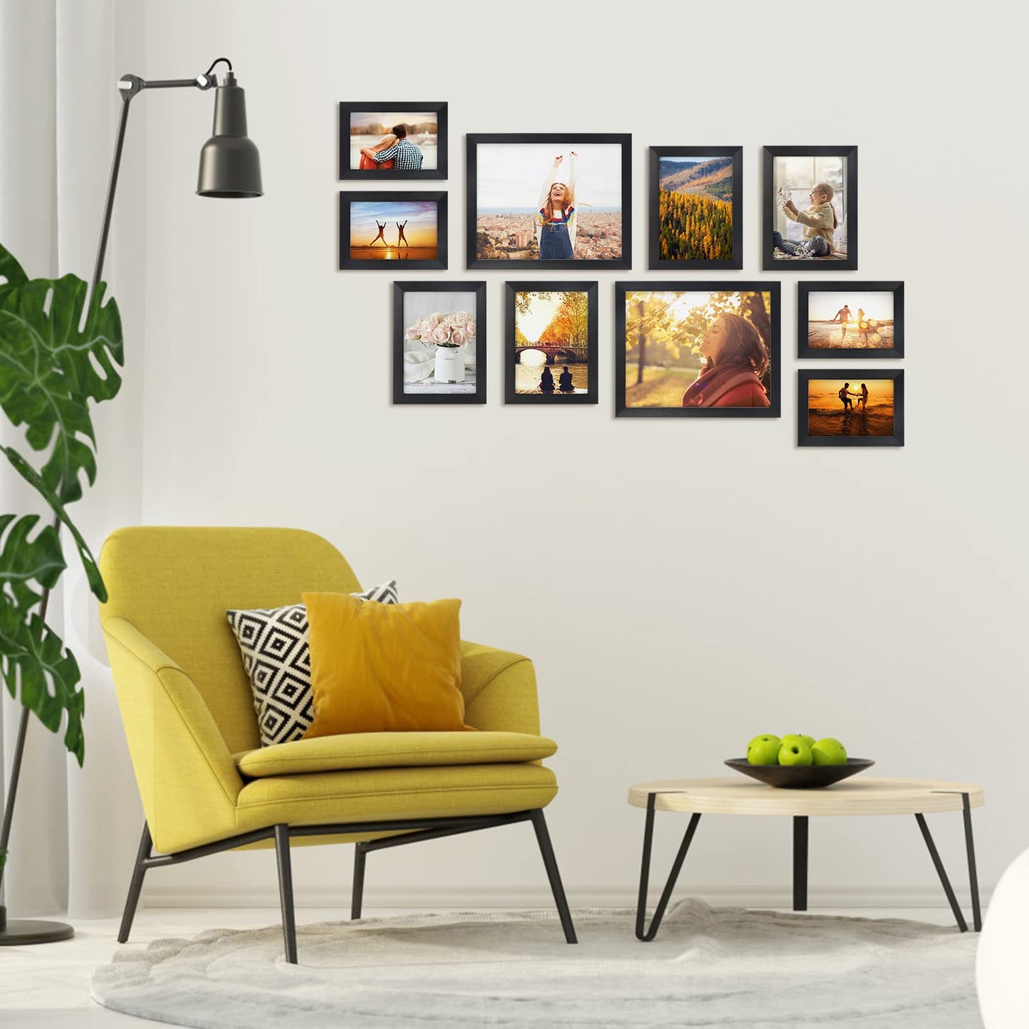 Giftgarden 10 Pcs Multi Picture Photo Frames Set for Multiple Size Photograph, Two 8x10, Four 4x6, Four 5x7, Black