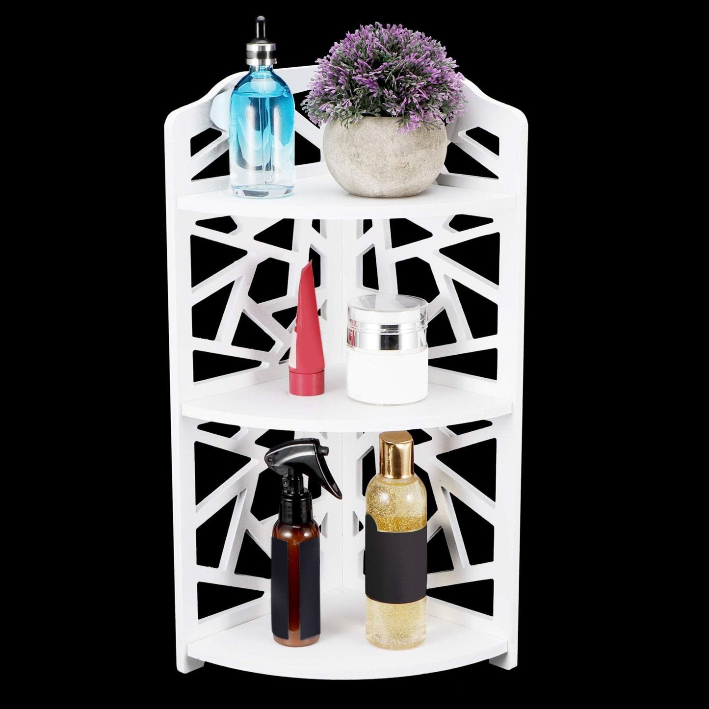 Ejoyous 3 Tier Corner Shelf, Plant Stand Storage Shelf Small Spaces Wall Shelves Corner Shelves for Bathroom Storage and Living Room 7.3 X 18.5 X 7.1