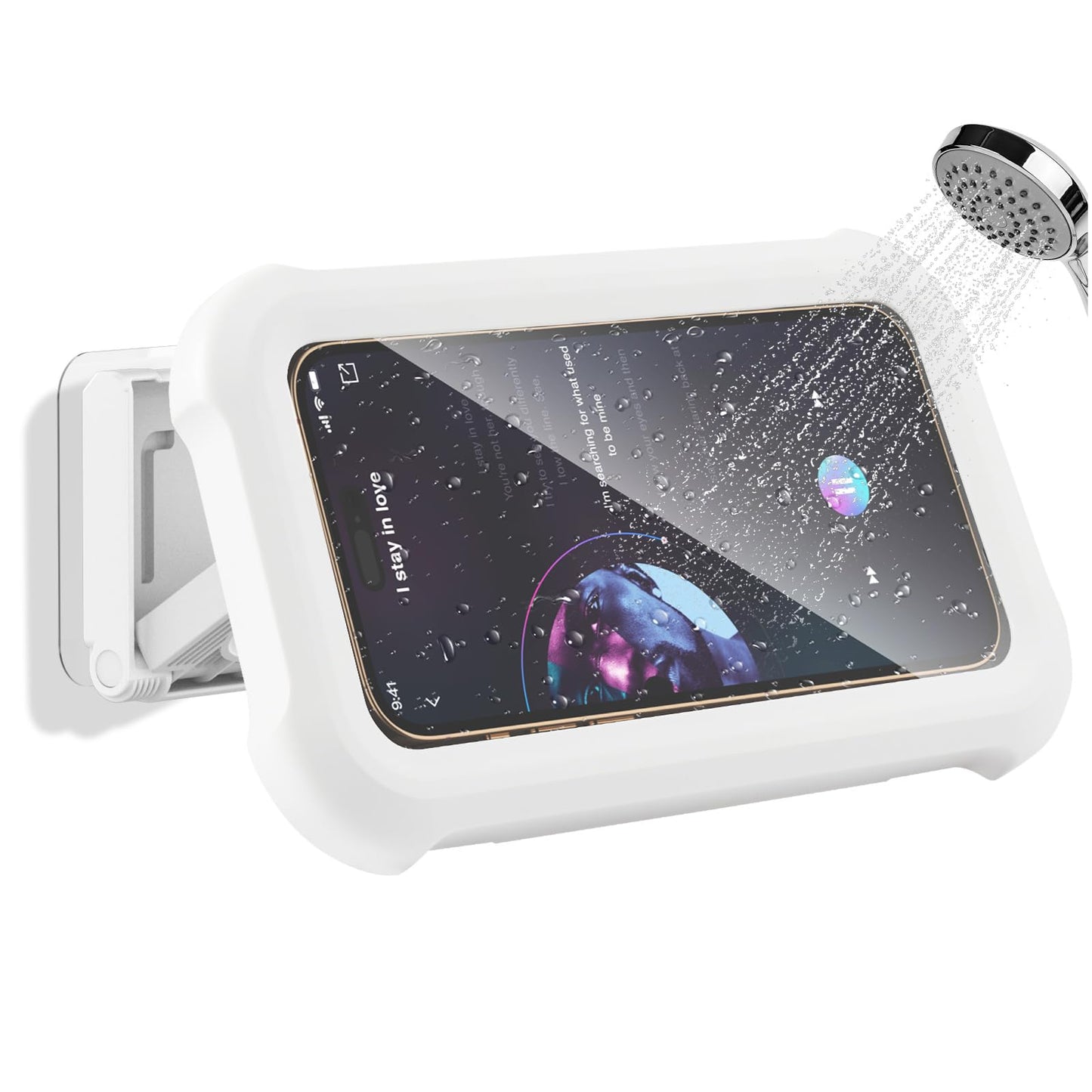 aceyoon 480? Rotation Shower Phone Holder Waterproof, Wall Mount Shower Phone Case Anti-Fog High Sensitive Touchscreen Bathroom Phone Box for Bathtub