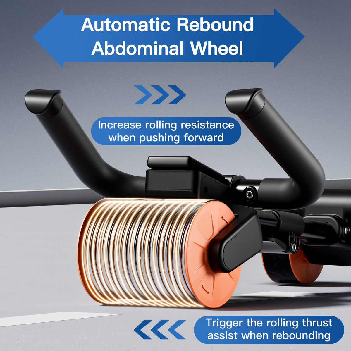 Bnlei Ab Roller Elbow Support with Mat and Timer, Automatic Rebound Abdominal Wheel Roller, Abs Roller Wheel Workout Stomach Exercise Equipment for