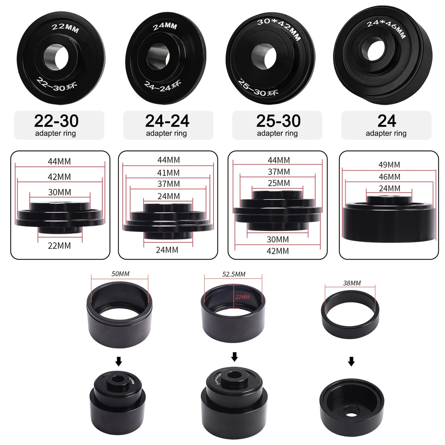 Mimoke Bicycle Bottom Bracket Install and Removal Tool for BB86 BB30 BB91 BB92 PF30 Mountain Road Bike headset Press in Tool (Black)