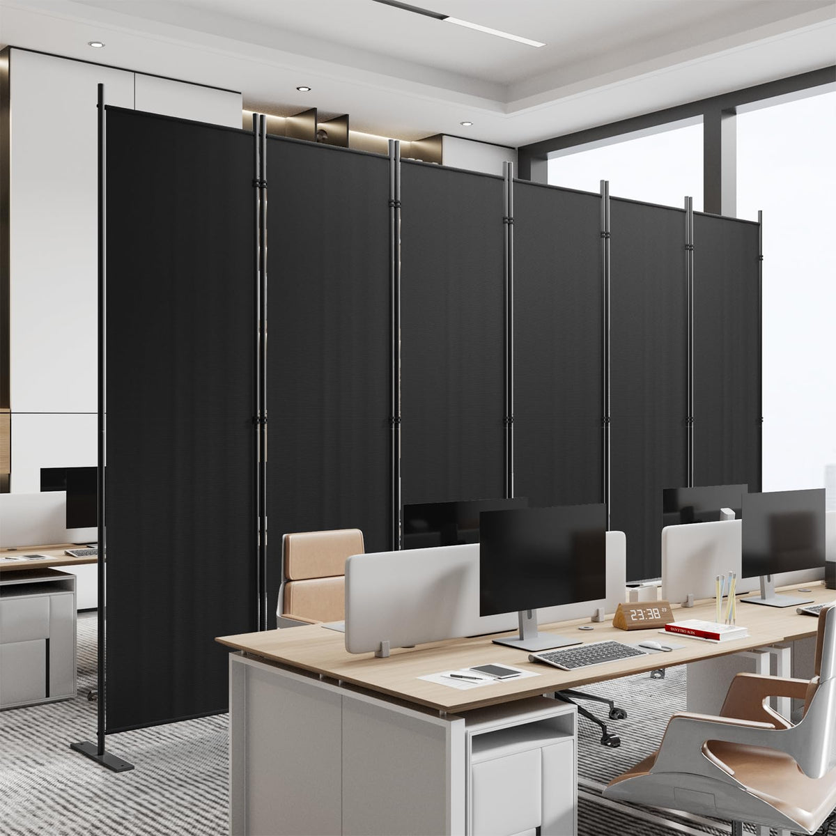 C-Hopetree 6 Panels Room Divider, 180cm Tall Indoor Folding Privacy Screen, Portable Partition Separator, Freestanding Separation Temporary Wall for