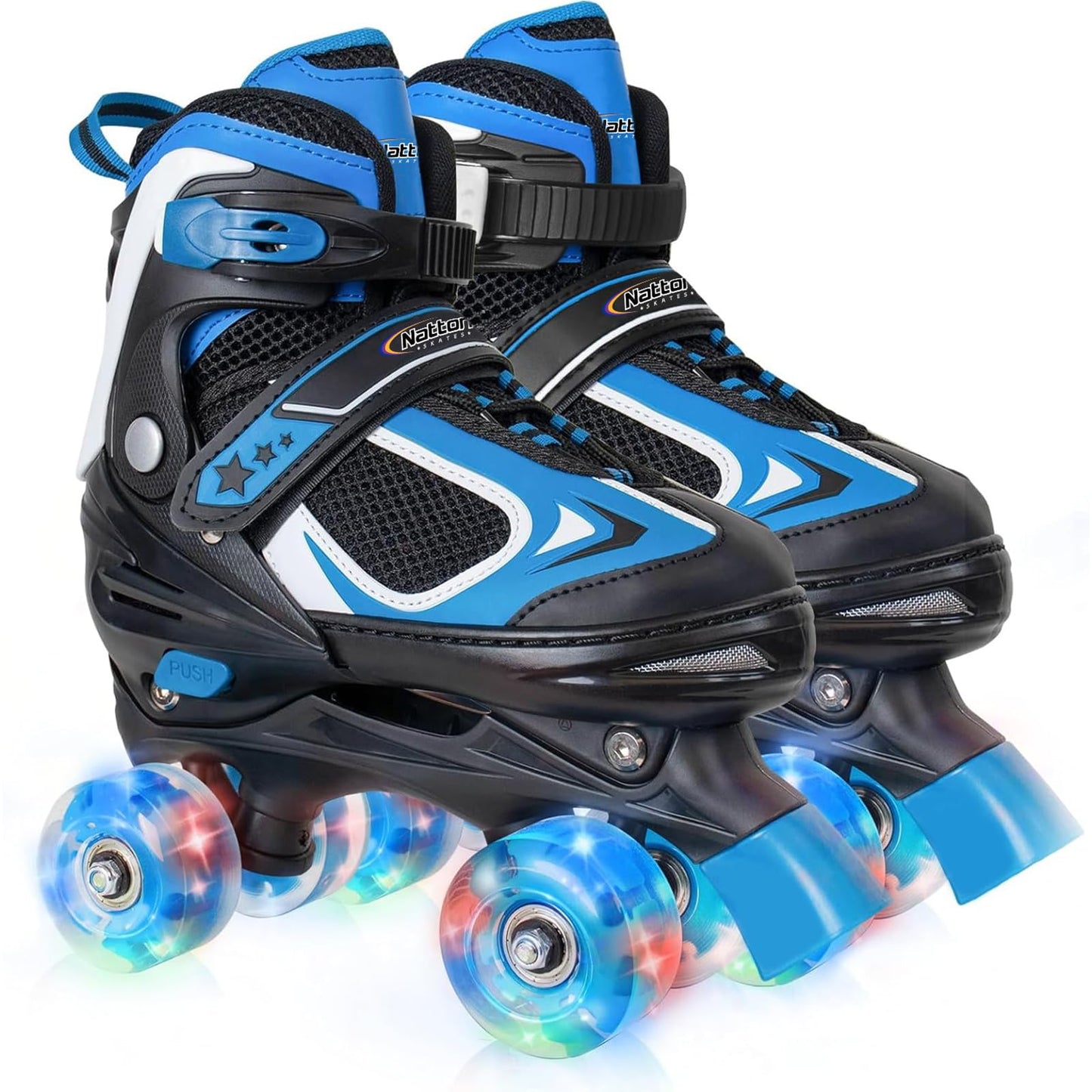 Nattork Kids Roller Skates for Boys Girls, 4 Sizes Adjustable Roller Skates with All Light up Wheels, Full Protection for Children's Indoor Outdoor