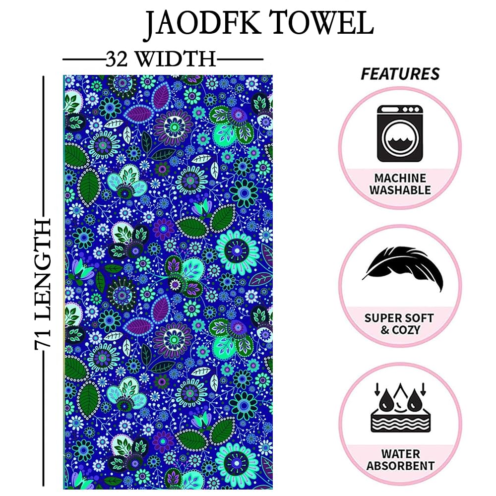 JAODFK Microfibre Beach Towel 71"X32" Quick Dry Lightweight Purple Sand Free Extra Large Thin Towels Travel Essentials For Adults Womens Swim Bath
