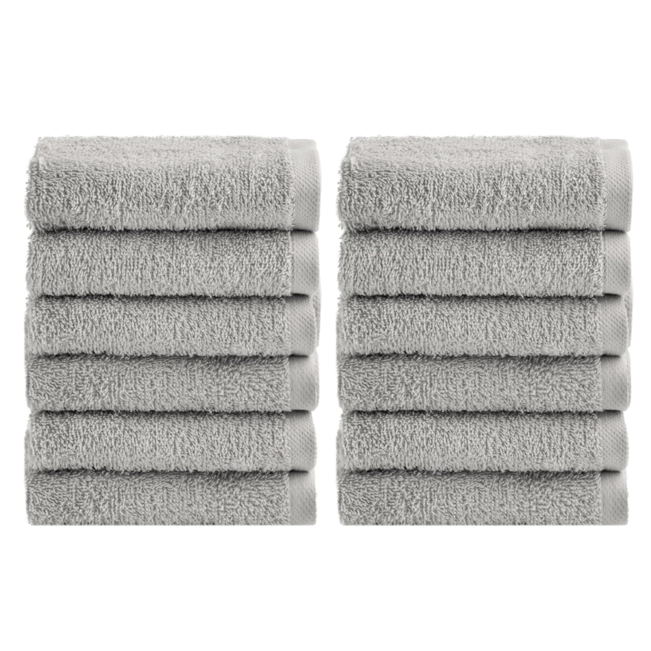 NELLA BIAGINI Minerva Bathroom Washcloths 30 x 30 cm, Set of 12, 100% Pure Terry Cotton, 420 g/m?, Soft, Absorbent, Practical, Durable, Solid Colour