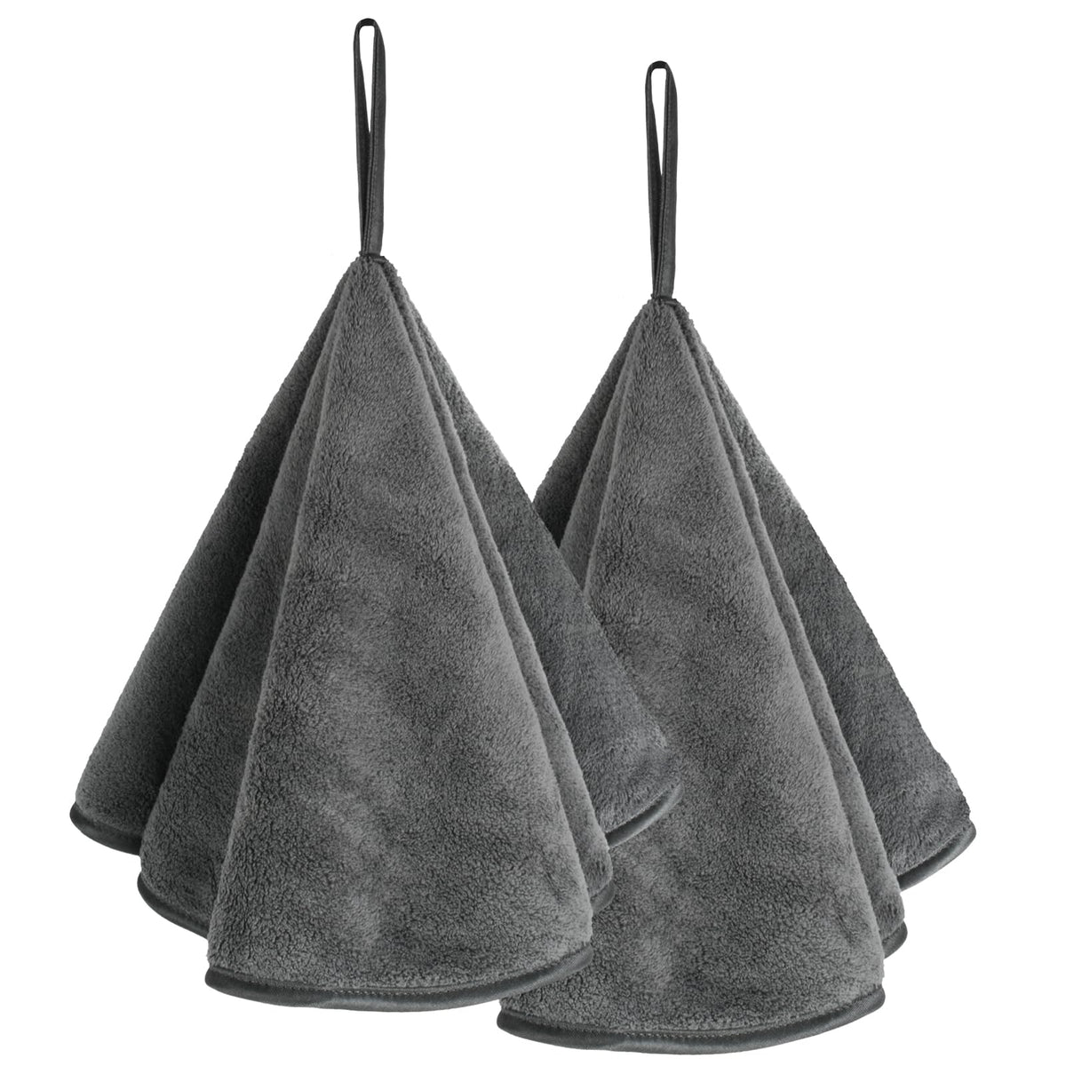 VIVOTE 2-Piece Hand Towel Set, Super Soft Absorbent, Microfibre, Dark Grey, 50x50cm
