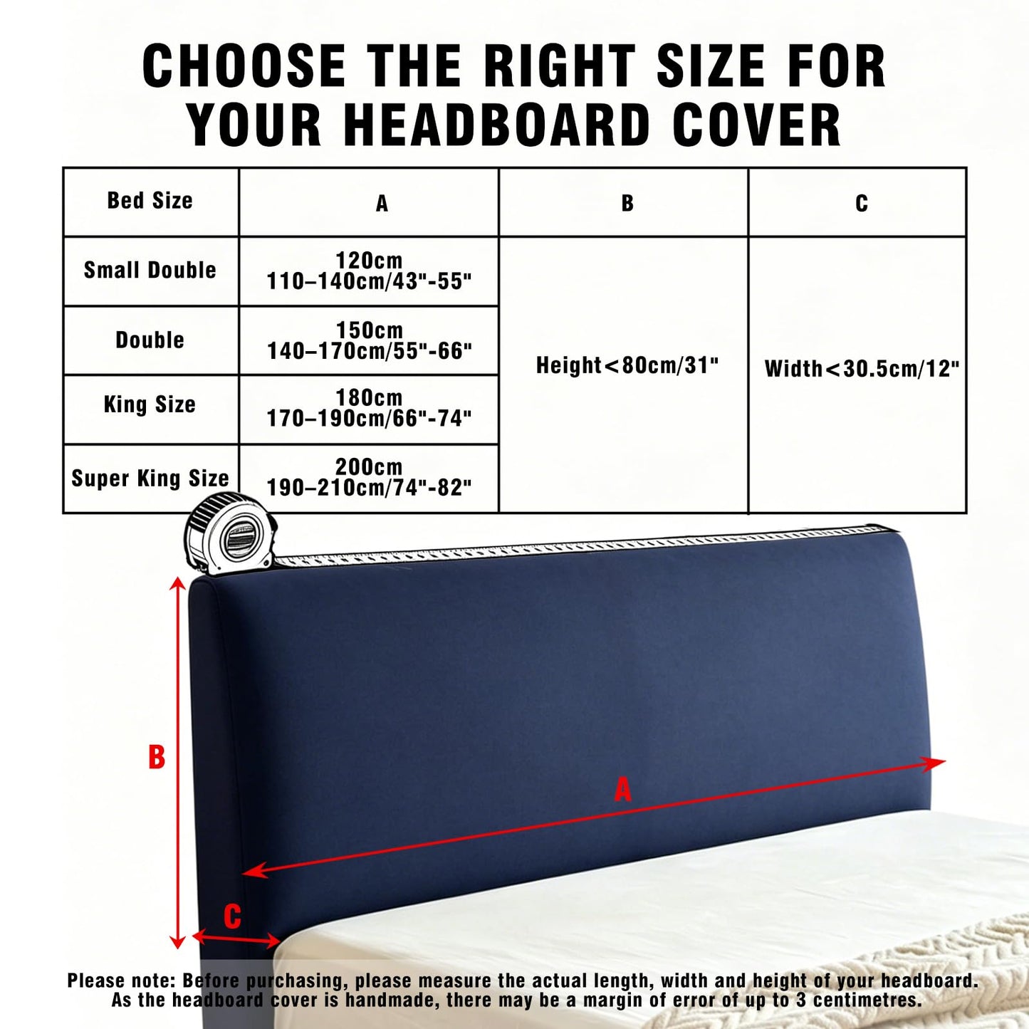 Stretch Headboard Cover, Bed Headboard Cover, Dustproof Headboard Wrap, All-Inclusive Bed Head Protector for Single/Double/King/Super King Bed