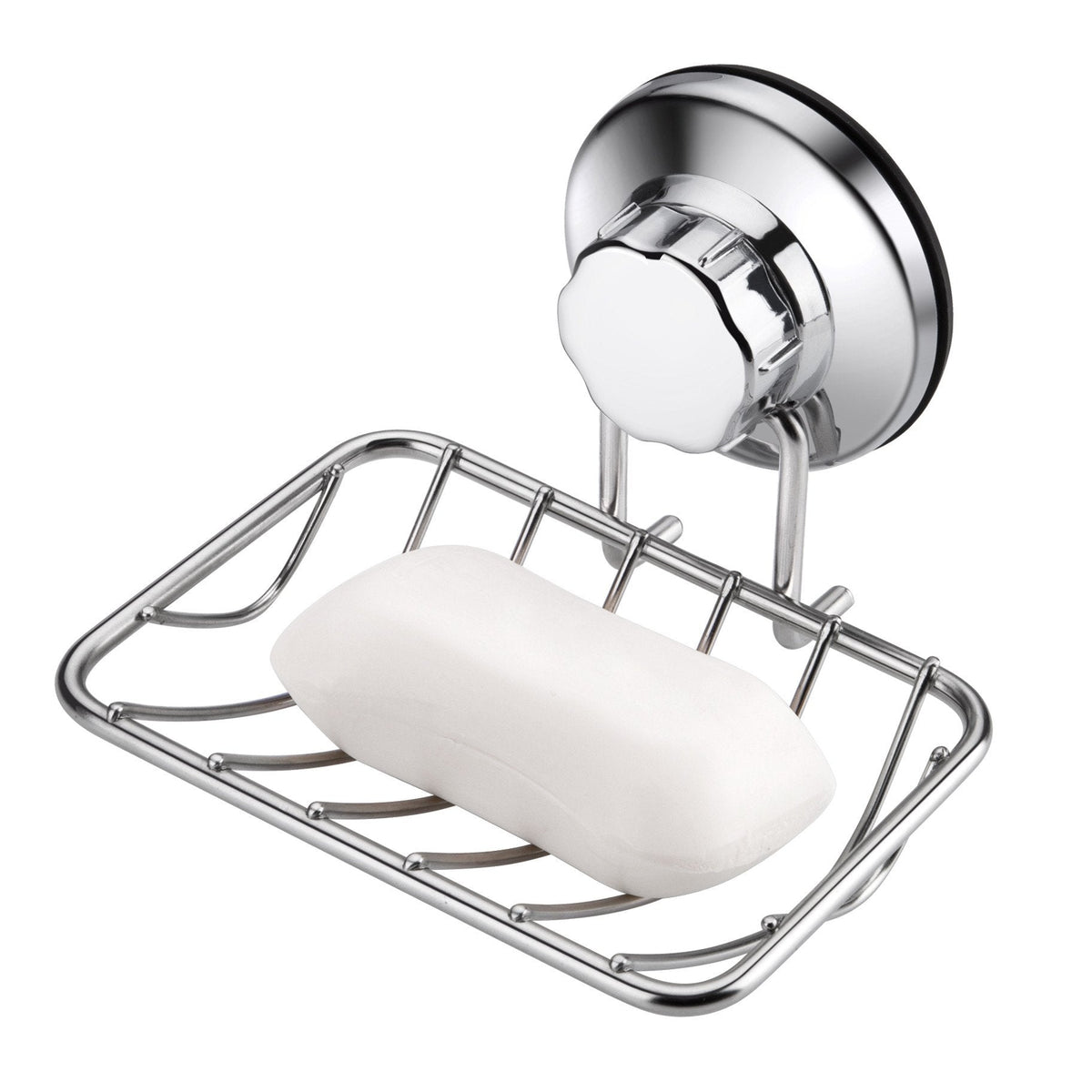 iPEGTOP Super Powerful Vacuum Suction Cup Shower Soap Dish - Strong Rustproof Stainless Steel Soap Sponge Holder for Bathroom & Kitchen