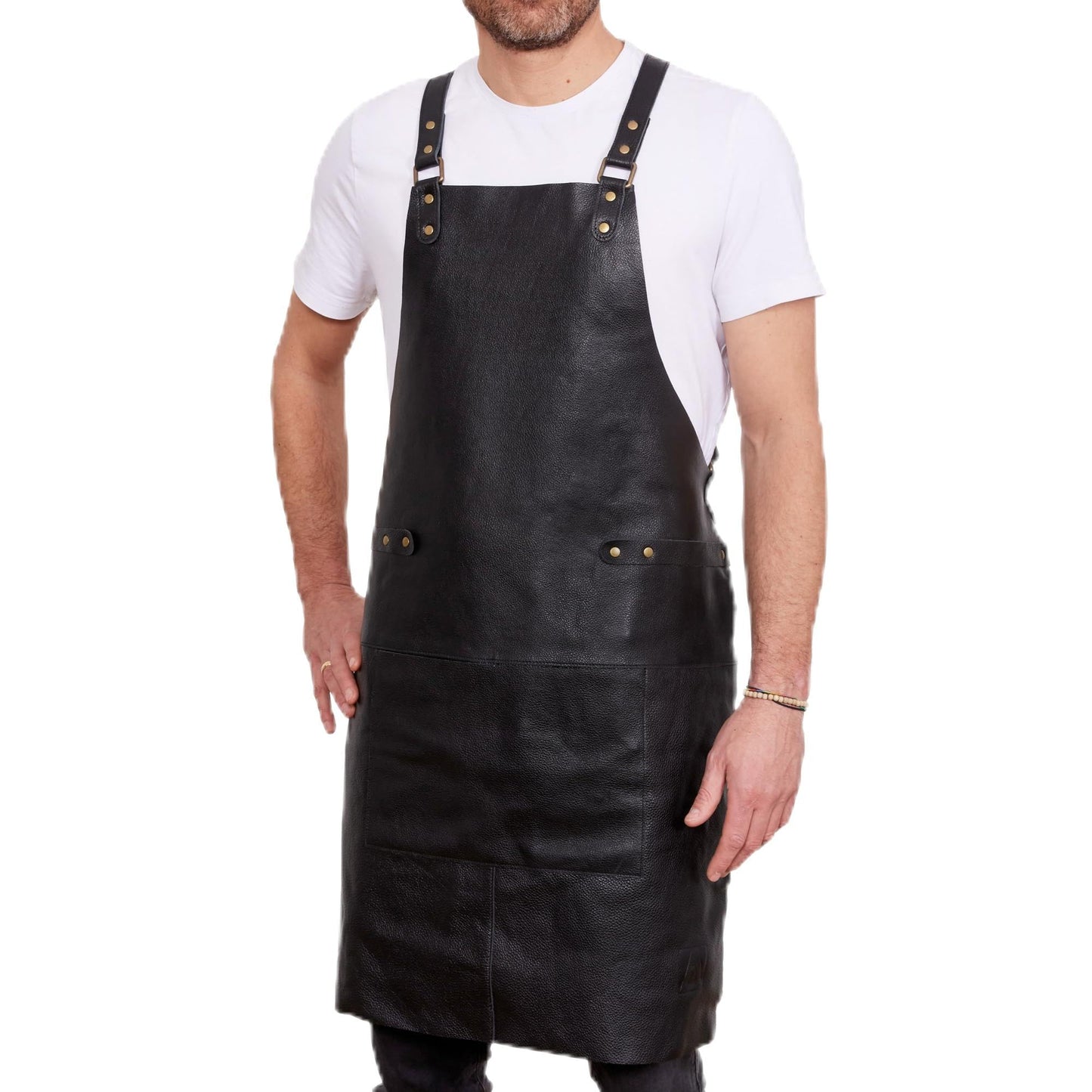REDSALT Premium Leather Apron 100% Cowhide Leather 84 x 62 cm Crossback Professional BBQ Apron Work Apron Kitchen Catering Bar Barista Cooking Apron