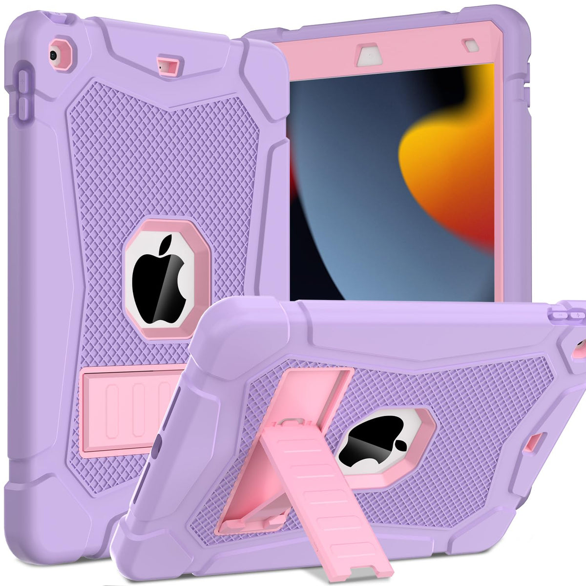 TOPWANT Case for iPad 9th 8th 7th Generation 10.2 inch 2021/2020/2019, Heavy Duty Shockproof Rugged Protective iPad 10.2 inch Cover with Built-in