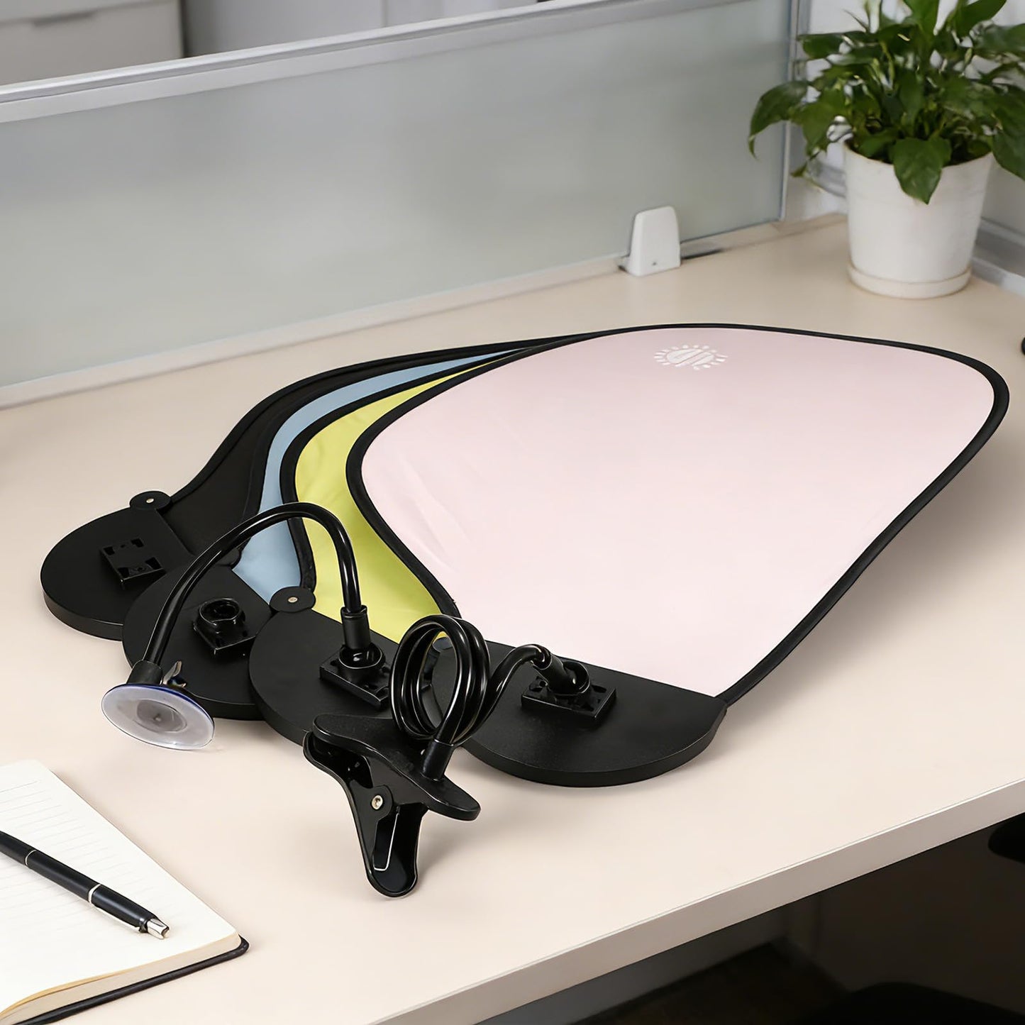 PATIKIL Desk Shade, 22.8" Adjustable Cubicle Shade with Suction Cup and Clip Portable Foldable Cubicle Light Shield for Block Overhead Light Privacy