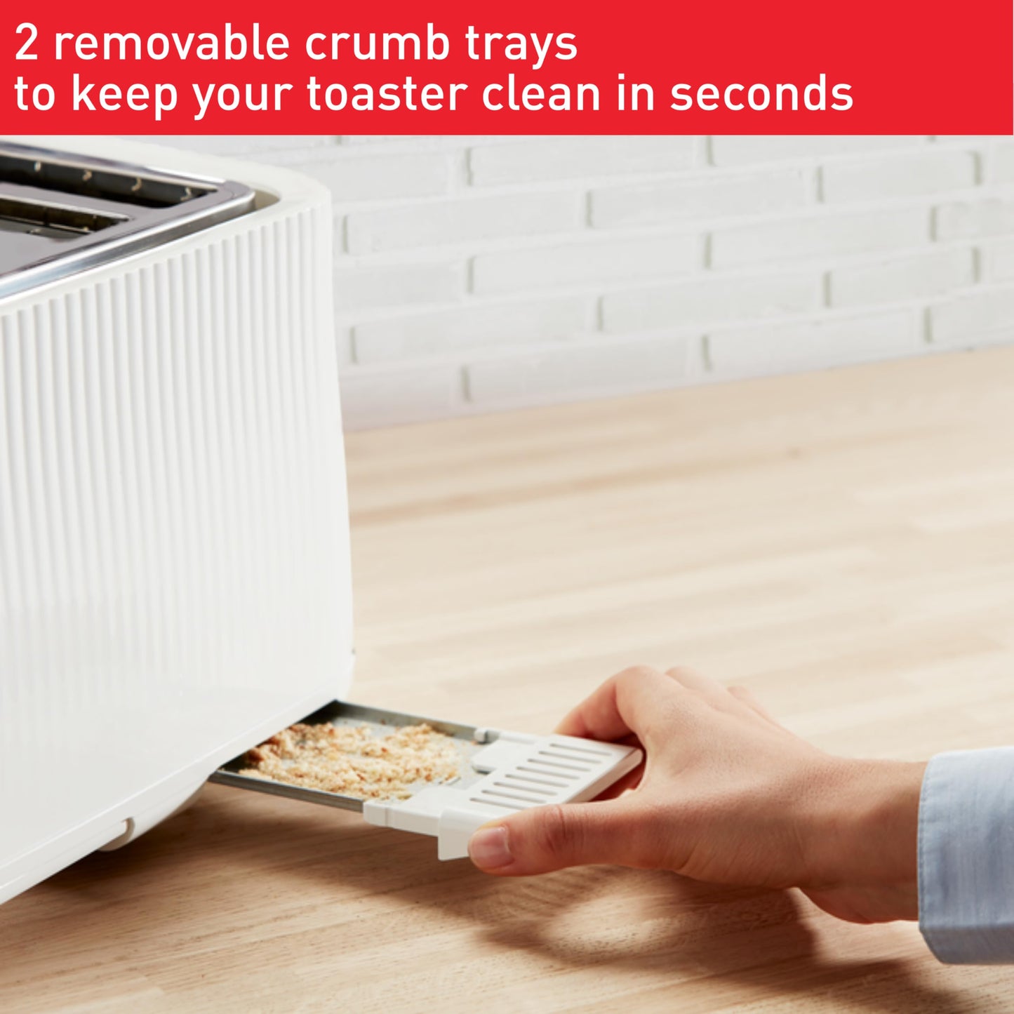 Tefal Loft 4-Slot Toaster with Extra-Wide Slots, Adjustable Browning, Defrost & Reheat Functions, Removable Crumb Tray, High Lift Lever, Classic