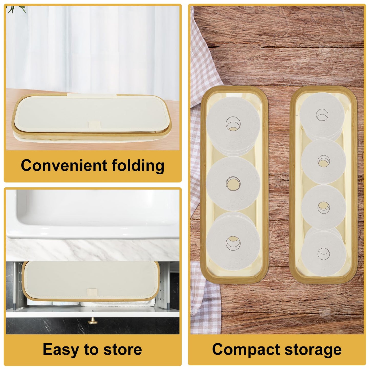 Toilet Roll Storage, Bathroom Storage Box Holder Stand with Side Window and Lid, Multifunctional Toilet Paper Basket Cabinet