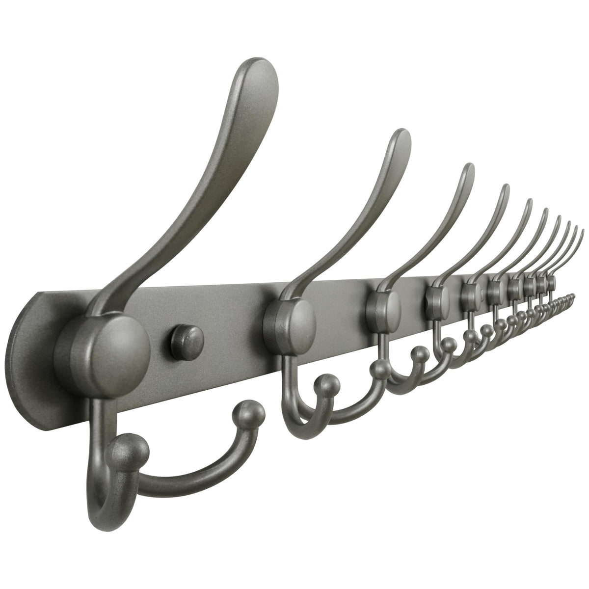 Dseap Coat Rack Wall Mount - 96cm Long 10-Tri-Hooks Heavy Duty Coat Hanger Rail Wall Hooks for Hanging Coats Hats Clothing Clothes Purse Mudroom