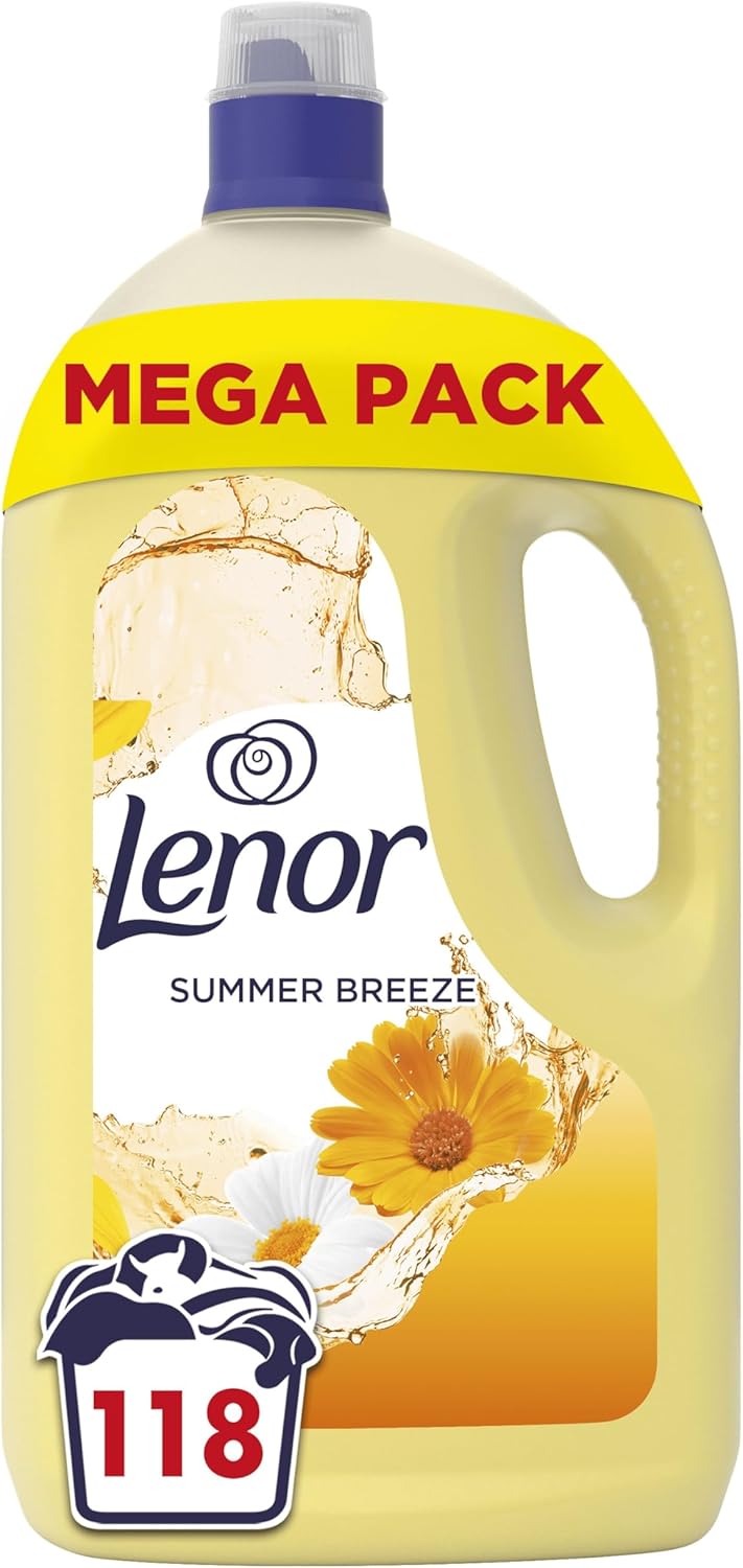 Lenor Fabric Conditioner 118 Washes, Summer Breeze, New but scruffy bottle.