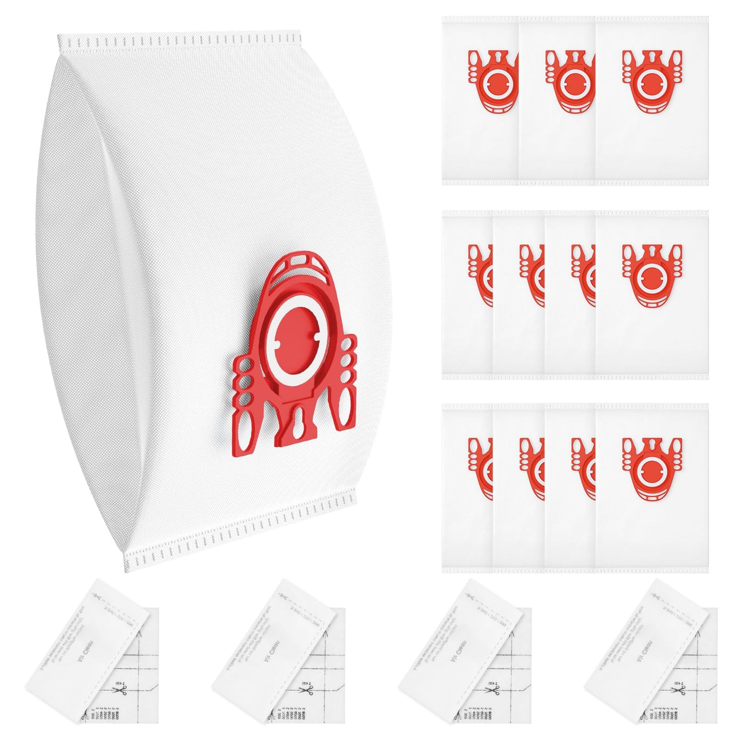 12 Pack FJM Vacuum Bags Compatible with Miele Compact C1, Compact C2, S4000 S6000,Complete C1,S4, S6,S241-S256,