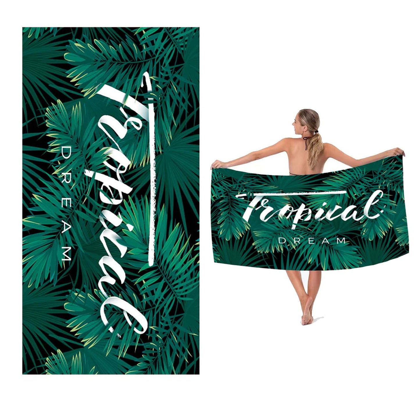 Microfiber Beach Towel for Adults – Oversized 180×80cm Extra Large Quick-Dry Towel, Sand-Free Lightweight for Travel, Swimming, Sunbathing, Gym