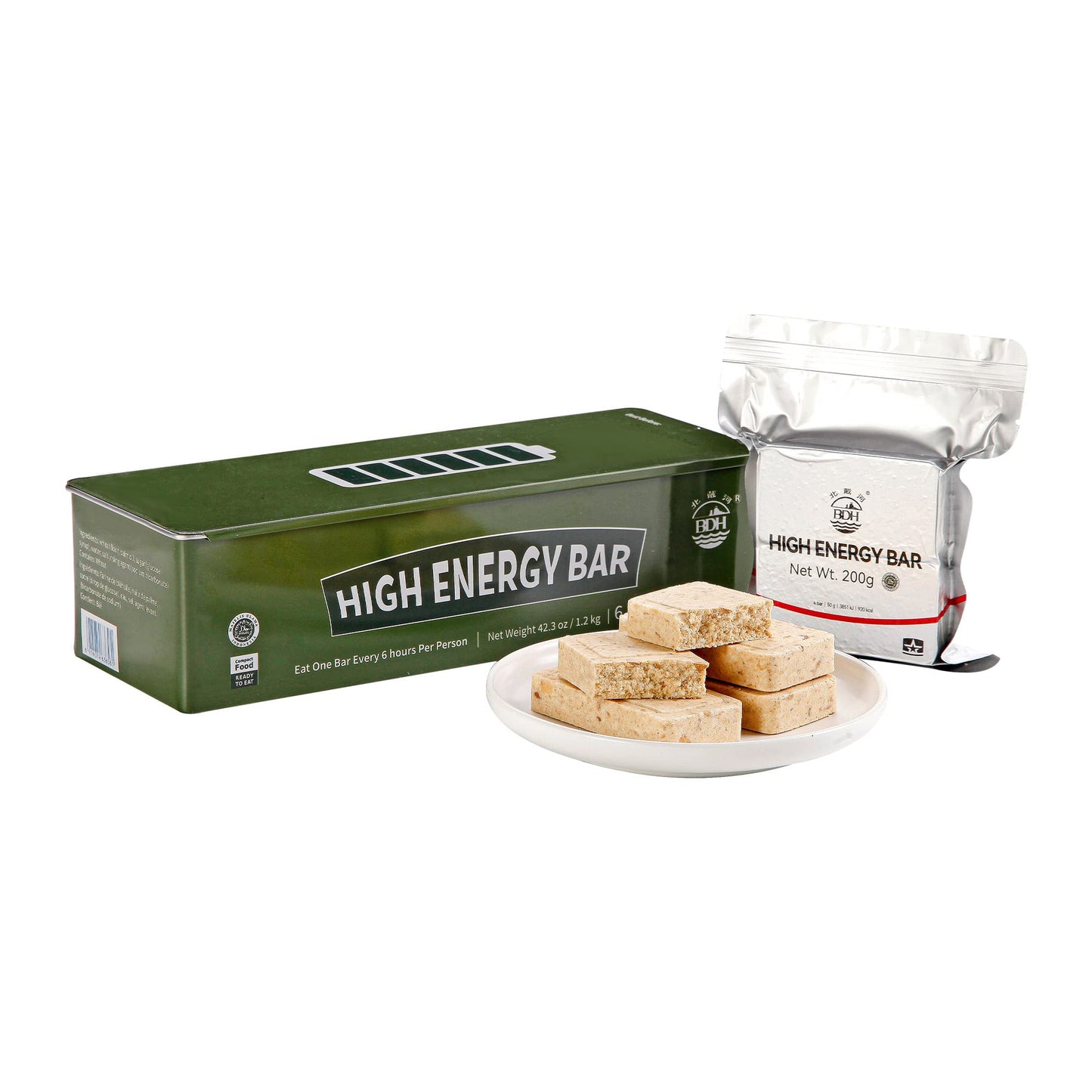 Emergency Food Ration Bars, Survival Food with Tin box, 20 Years Long Self Life Survival Tabs Supply for Outdoor Camping Emergency Snowstorm