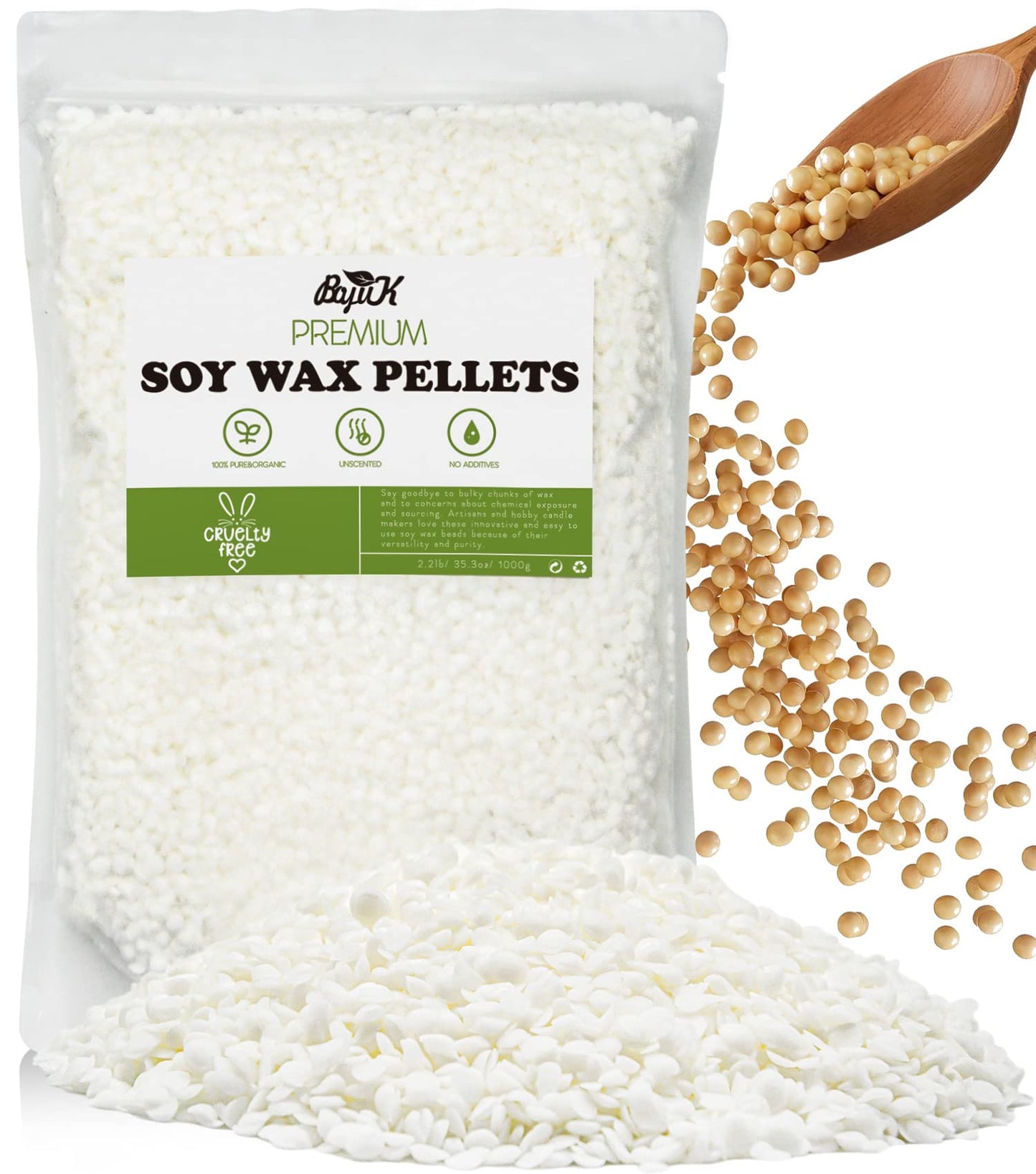 Soy Wax, BOYUJK Premium Natural Candle Wax, 100% Soy Wax for Candle Making from Organic Farm, No additives, Harmless and Pure (4KG)