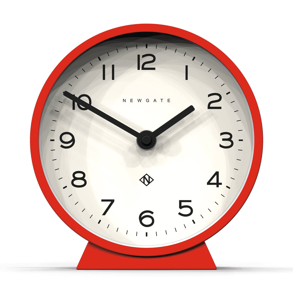NEWGATE M Mantel Silent Sweep Mantel Clock - 'No Tick' - A Modern Mantelpiece Clock - Small Clock - Mantel Clocks - Minimalist Dial - (Red)