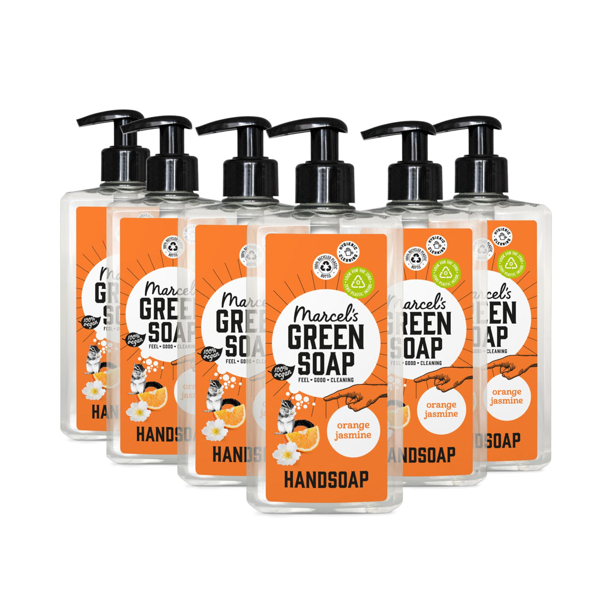Marcel's Green Soap - Orange & Jasmine Hand Soap - Liquid Soap Dispenser - 100% Environmentally Friendly - 100% Vegan - 97% Biodegradable - Pack of