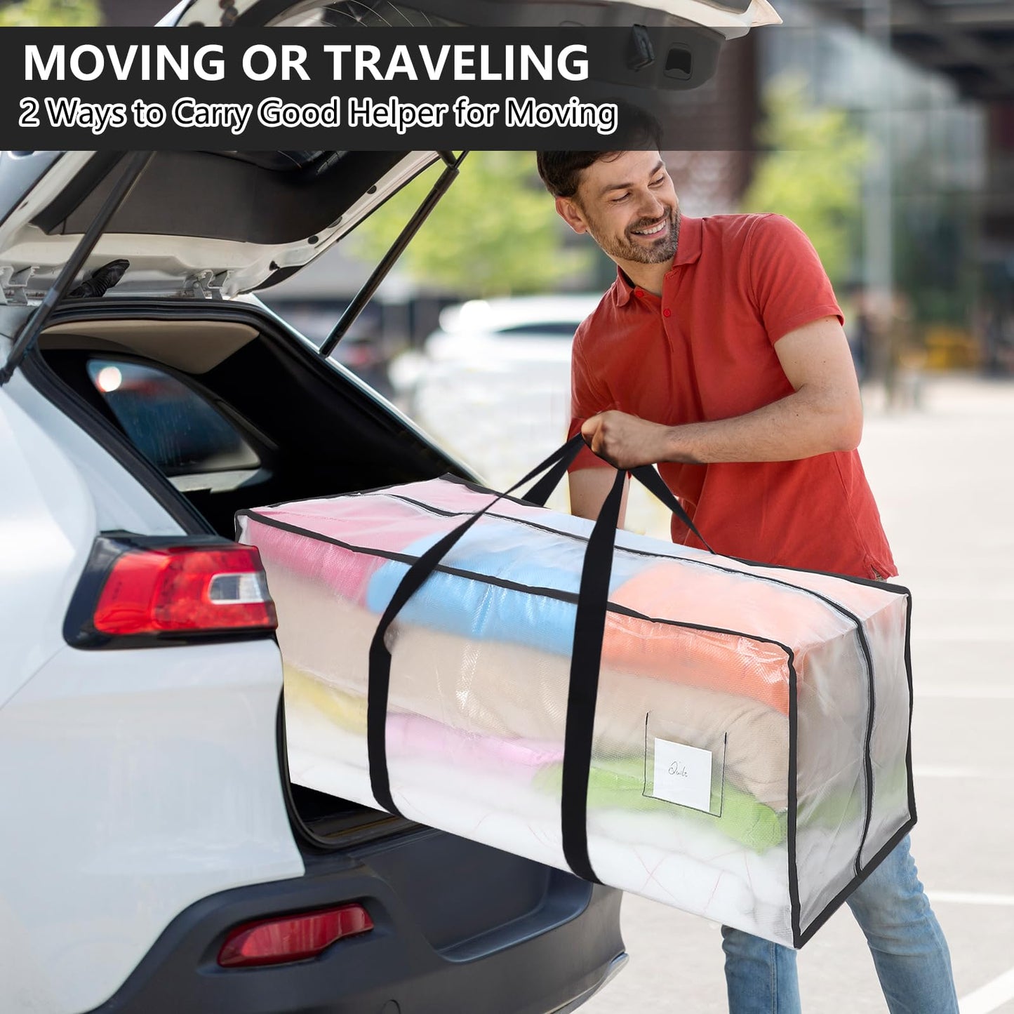 Dntorx 4 Pack 120L Moving Bags Heavy Duty Storage Bag Dorm Moving Essential