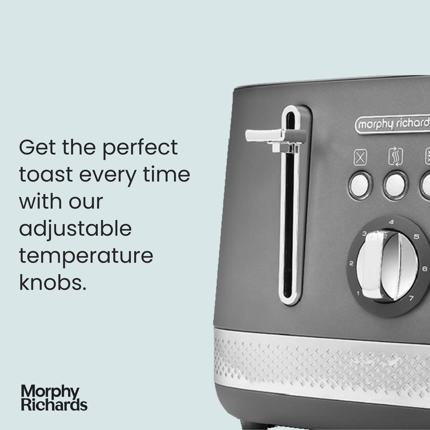 Morphy Richards Illumination 4 Slice Toaster, 7 Toast Settings, Browning Controls, Variable Width Slots, Auto Pop-up, Removeable Crumb Tray, Cord