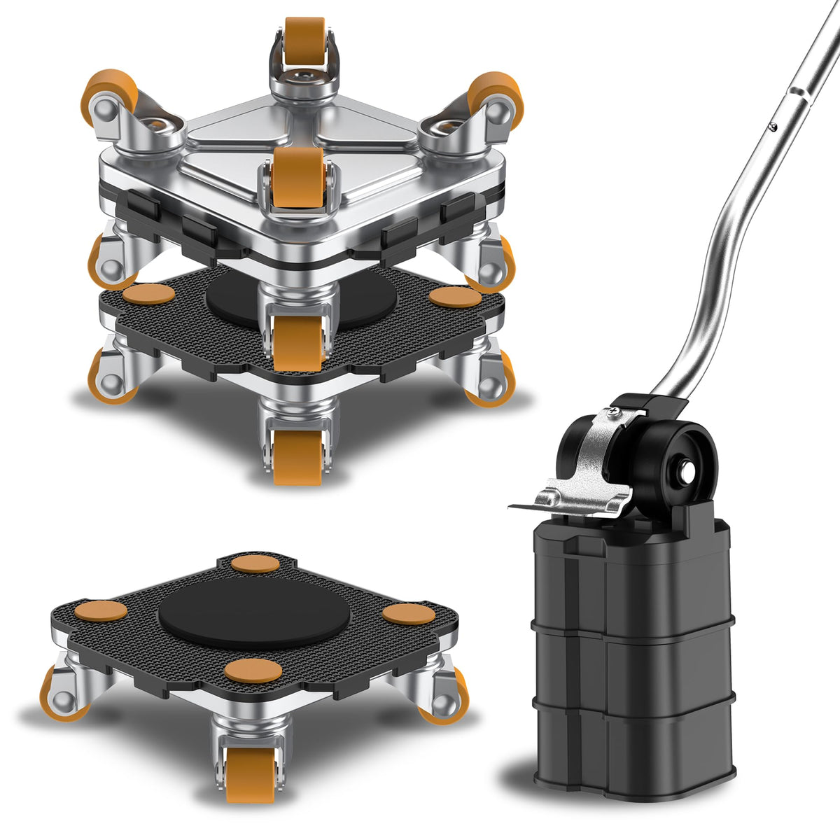 ONEON Furniture Mover Pro Set - Enhanced Dolly and Lifter with Custom TPE Wheels for Easy Furniture Lifting and Moving - Professional Tool for