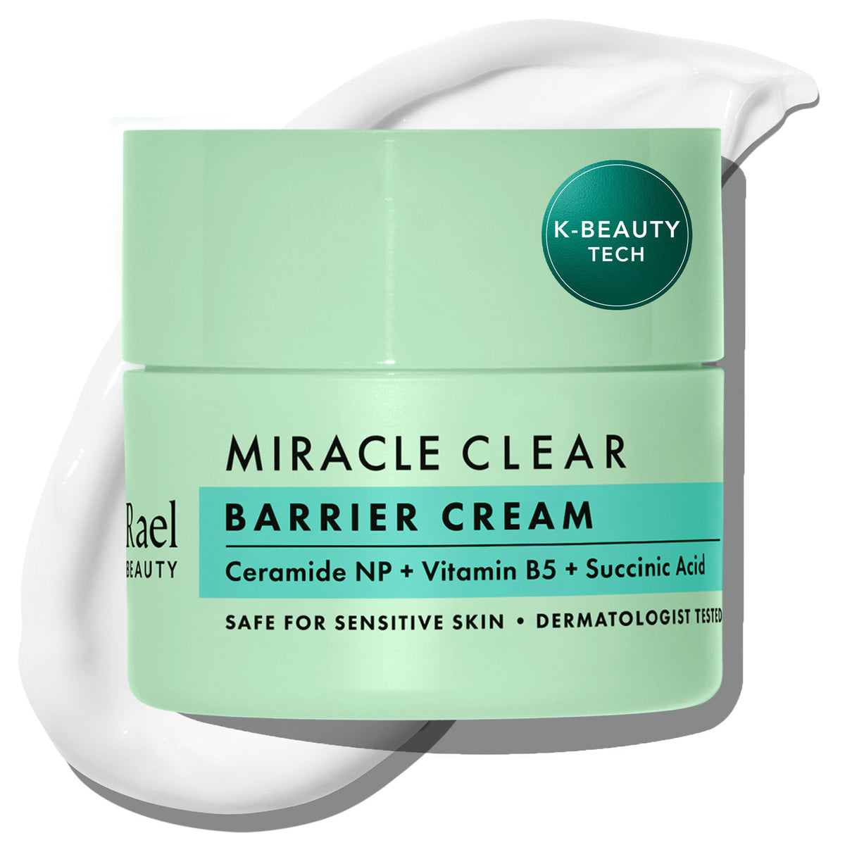 Rael Miracle Clear Face Barrier Cream - Korean Skincare, Oil-Free Moisturiser for Acne Prone Sensitive & Oily Skin, Lightweight, w/Ceramide NP,