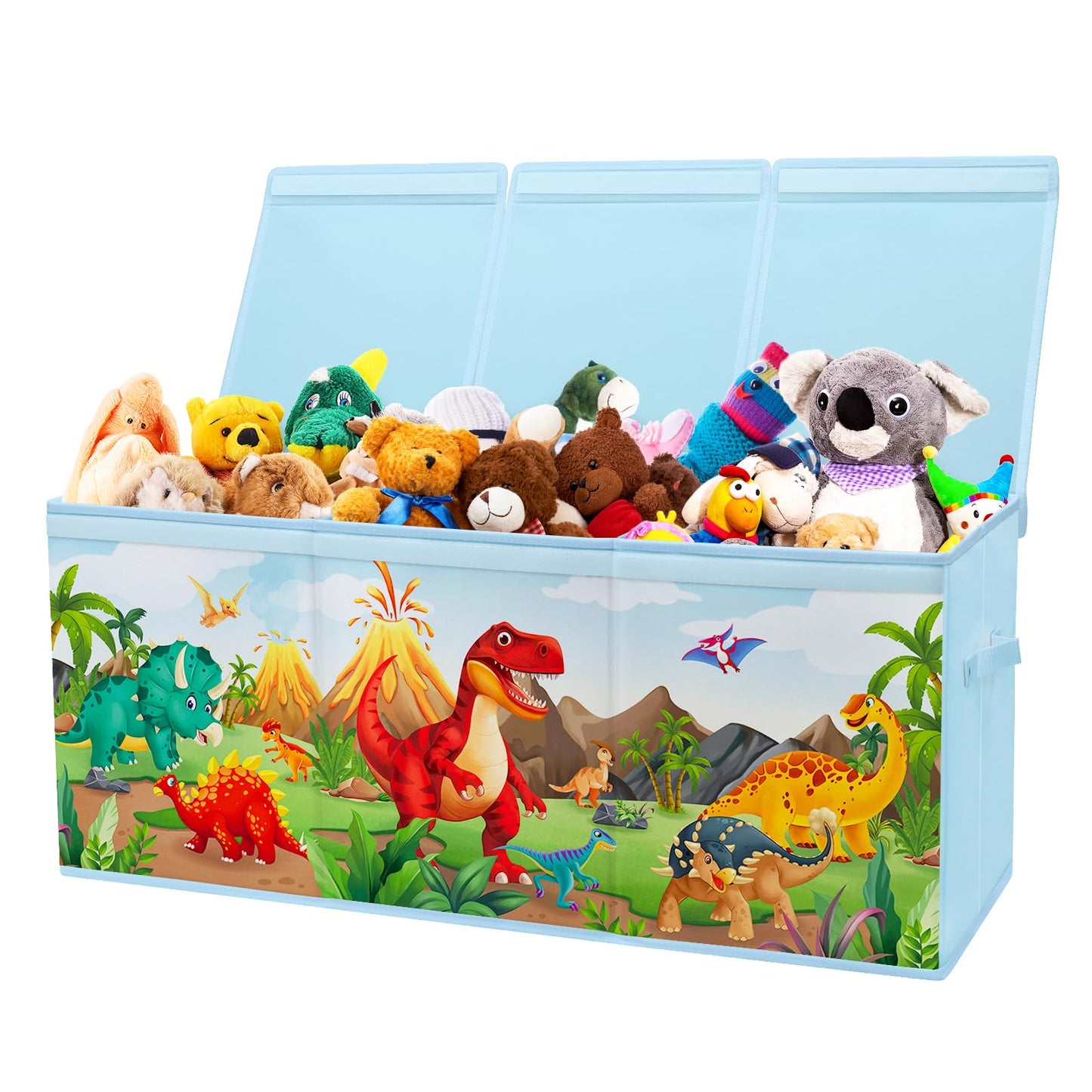 Decalsweet Extra Large Kids Toy Storage Box with Lid,Foldable Oxford Toy Storage Organizer Box for Boys-96?32?40cm-Lightweight Toy Chest with Handles