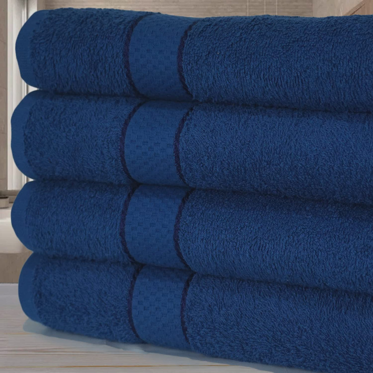 Casabella Luxury Pack Of 4 Bath Sheet 100% Egyptian Cotton Super Soft towel_Royal