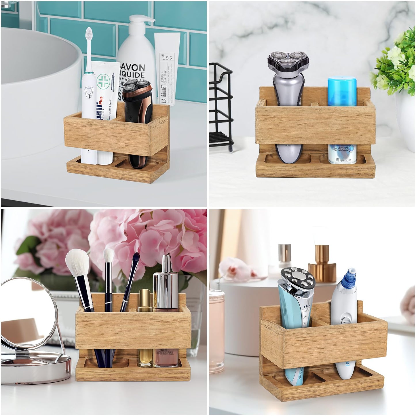 Wall Mounted Toothbrush Shaver Holder Razor Stand for Shower Toothpaste Electric Tooth Brush Holder Face Skin Machine Organizer Wall Mounted or