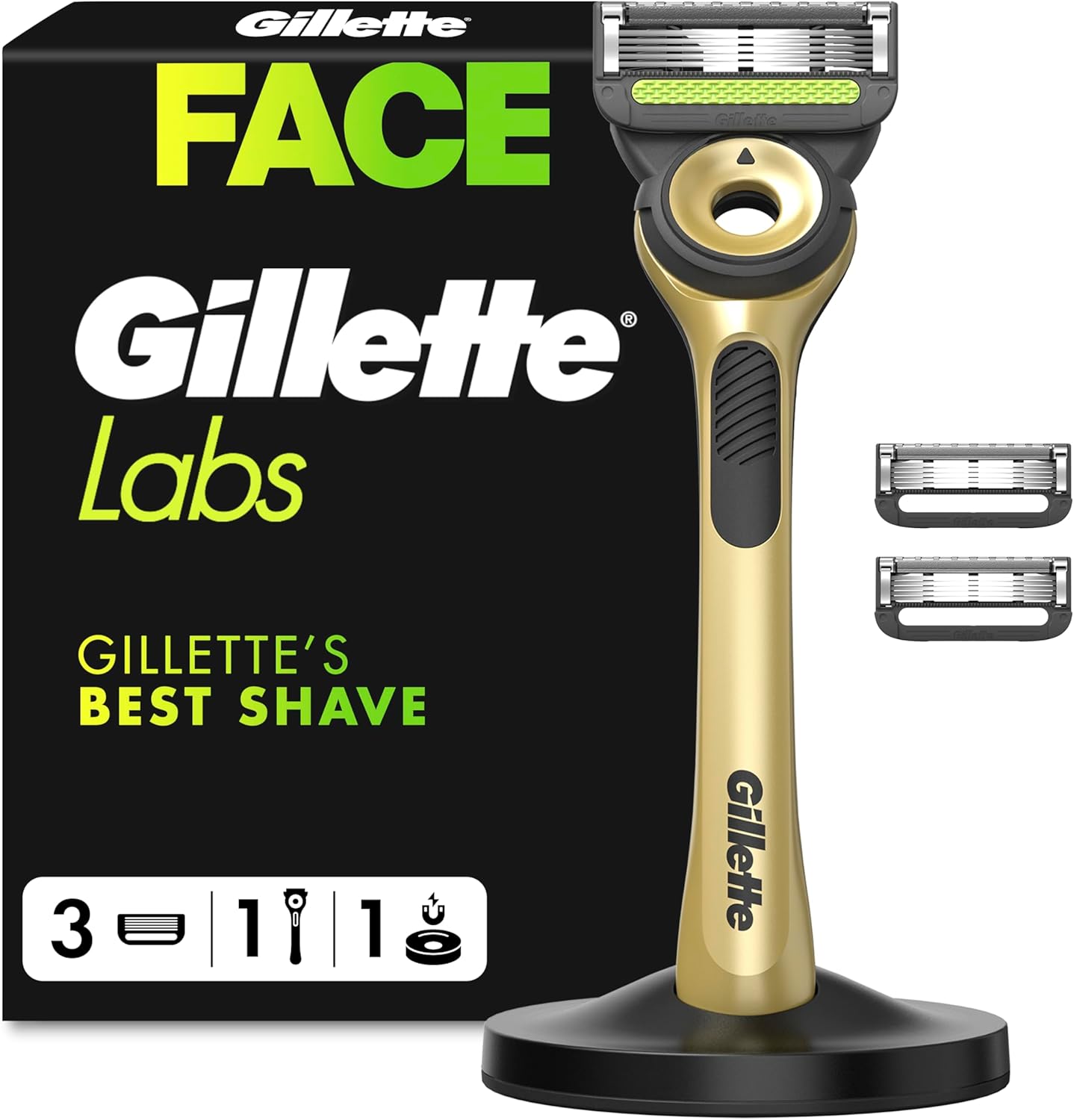 GilletteLabs with Exfoliating Bar, Razor for Men, New but open, scruffy box