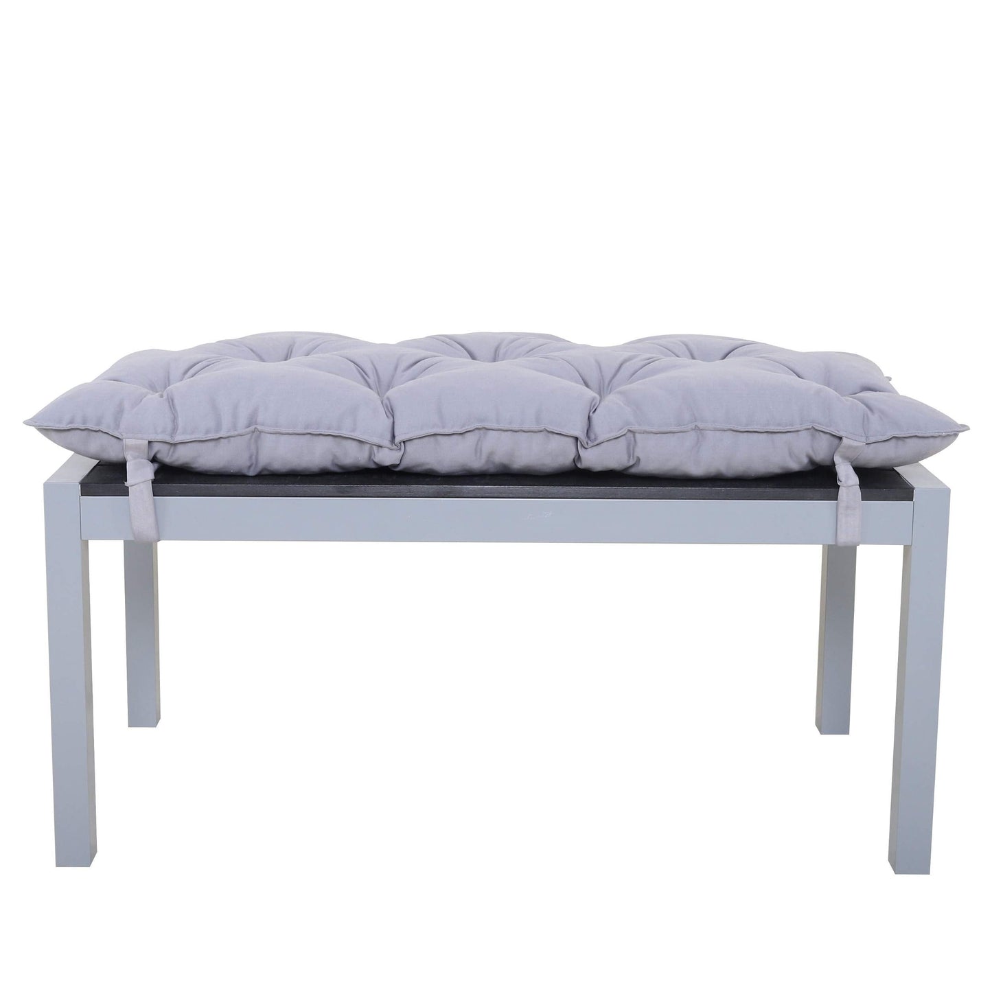 Chicreat Aluminium Bench with Polywood Surface and Cushion, Silver and Black, 100 x 50 x 45cm