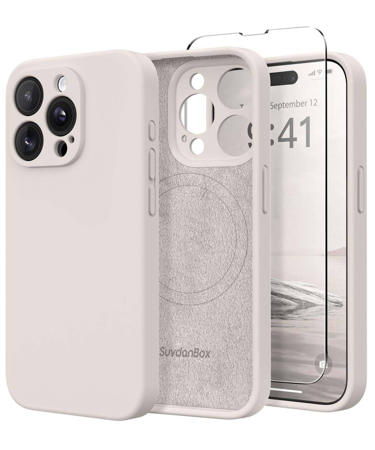 SuydanBox Magnetic for iPhone 14 Pro Max Case, Compatible with MagSafe, [Full Camera Protection][Screen Protector] Silicone Shockproof Protective