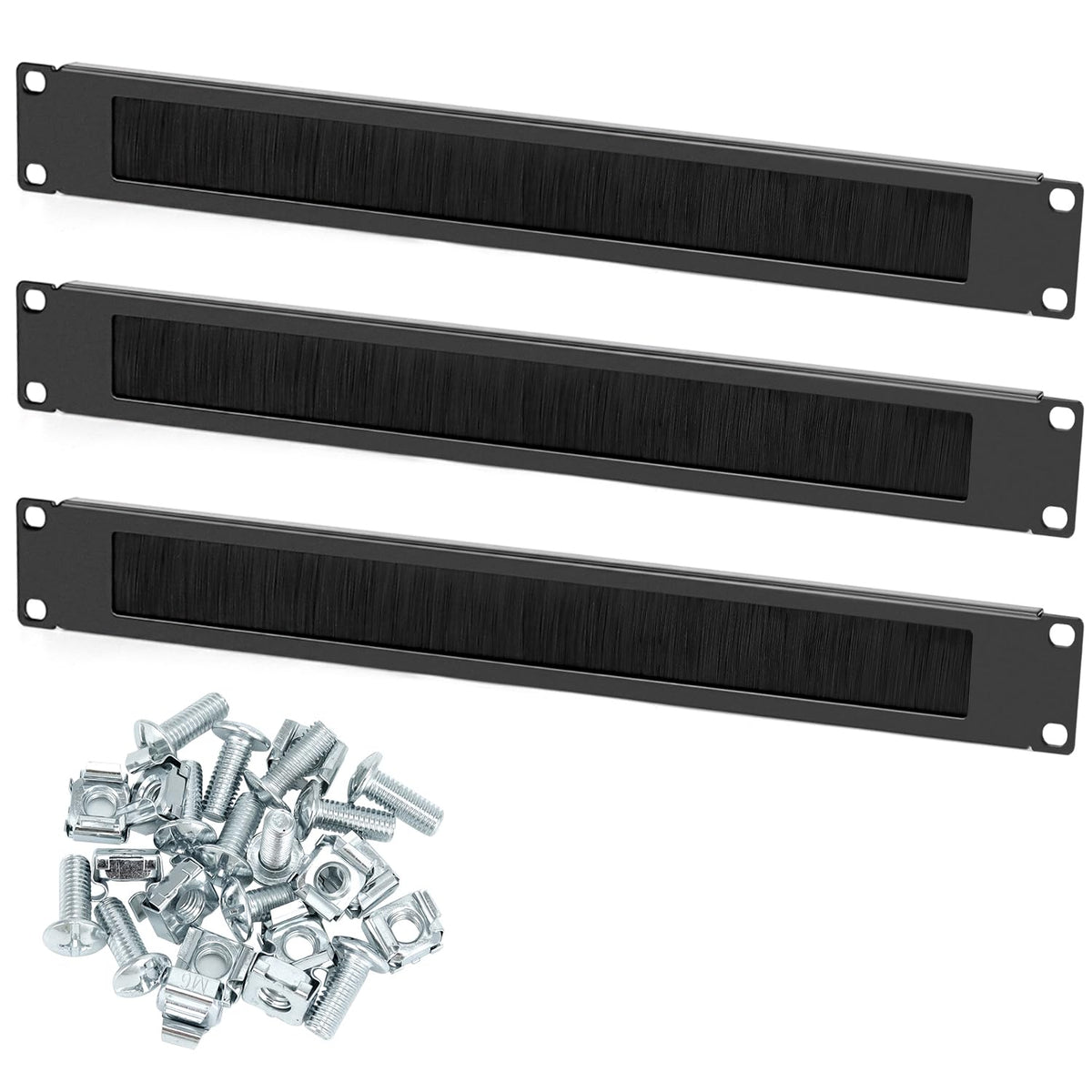 QWORK? Brush Cable Entry, Patch Panel Brush Plate For 19" Server Cabinet