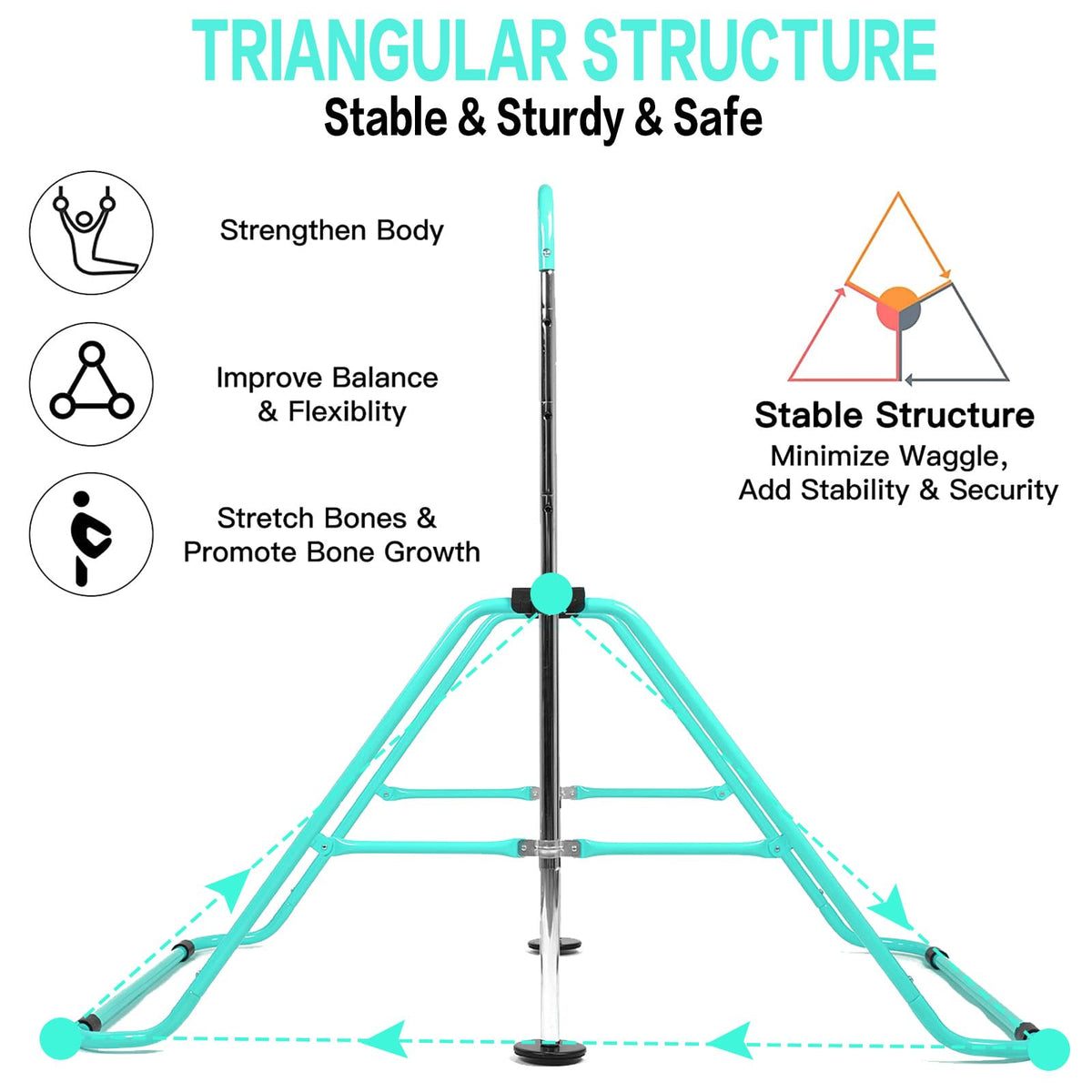 Horizontal Bar Gymnastics Kids Garden Home Reck Stretching Folding Value Gift Set,Expandable Gym Training Bar Equipment Adjustable Height for Boys