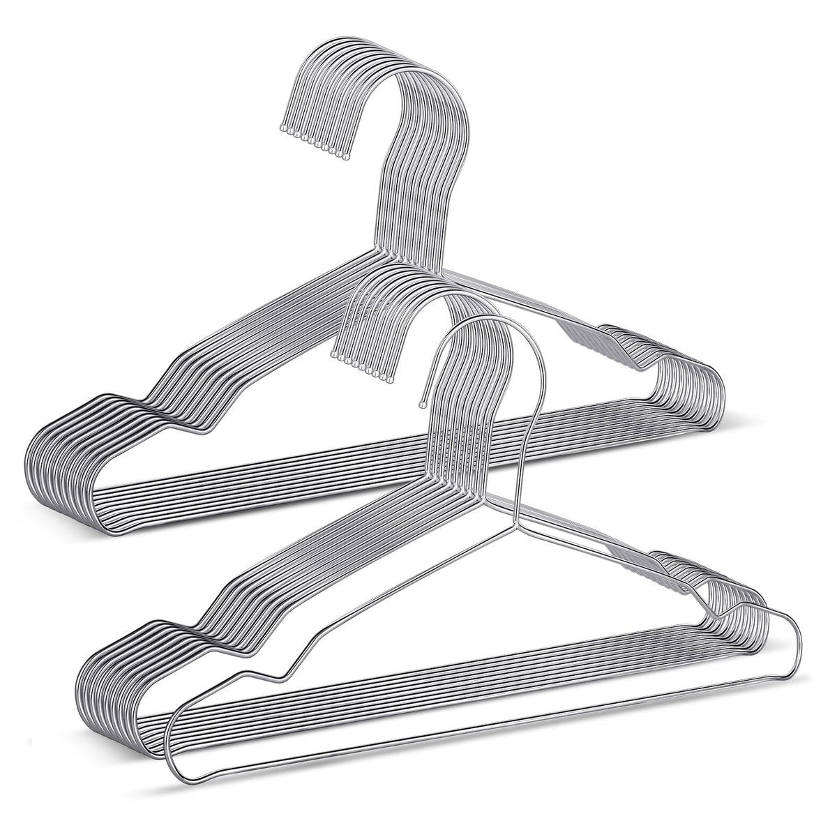 LifHap Kids Hangers,12.4 Inches Stainless Steel Heavy Duty Baby Clothing Hangers 20 Pack,Space-Saving Non-Slip Metal Wire Hangers for