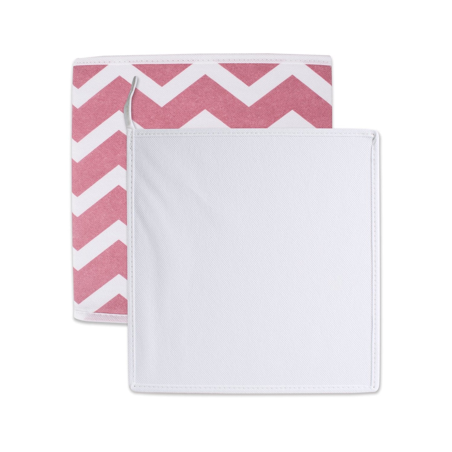 DII Fold-able Fabric Storage Container, 11 x 11 x 11-Inch, Set of 2, Rose Chevron, Small (2)