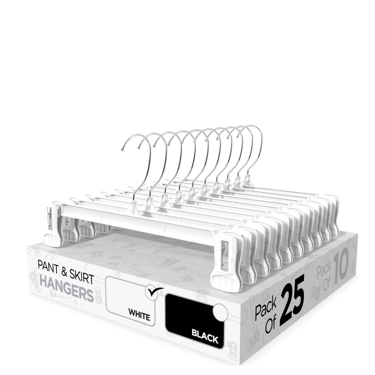 Sharpty Pant & Skirt Hangers - Closet Hangers for Shorts, Shirts, Jeans, Dresses, Slacks, Coats, Clothes, Clothing, Garments & More - Durable