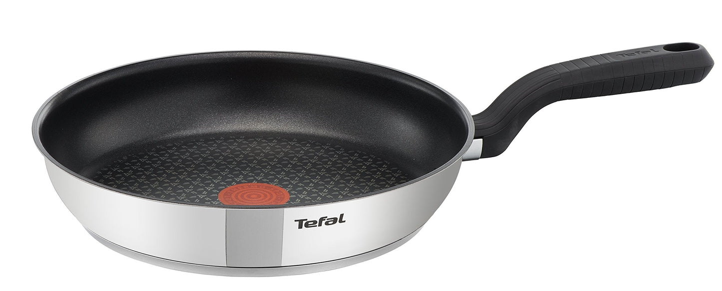 Tefal Comfort Max 30cm Stainless Steel Frying Pan  Durable Non-Stick Pan with Thermo-Spot Heat Indicator, Induction Compatible Base, Comfortable Grip