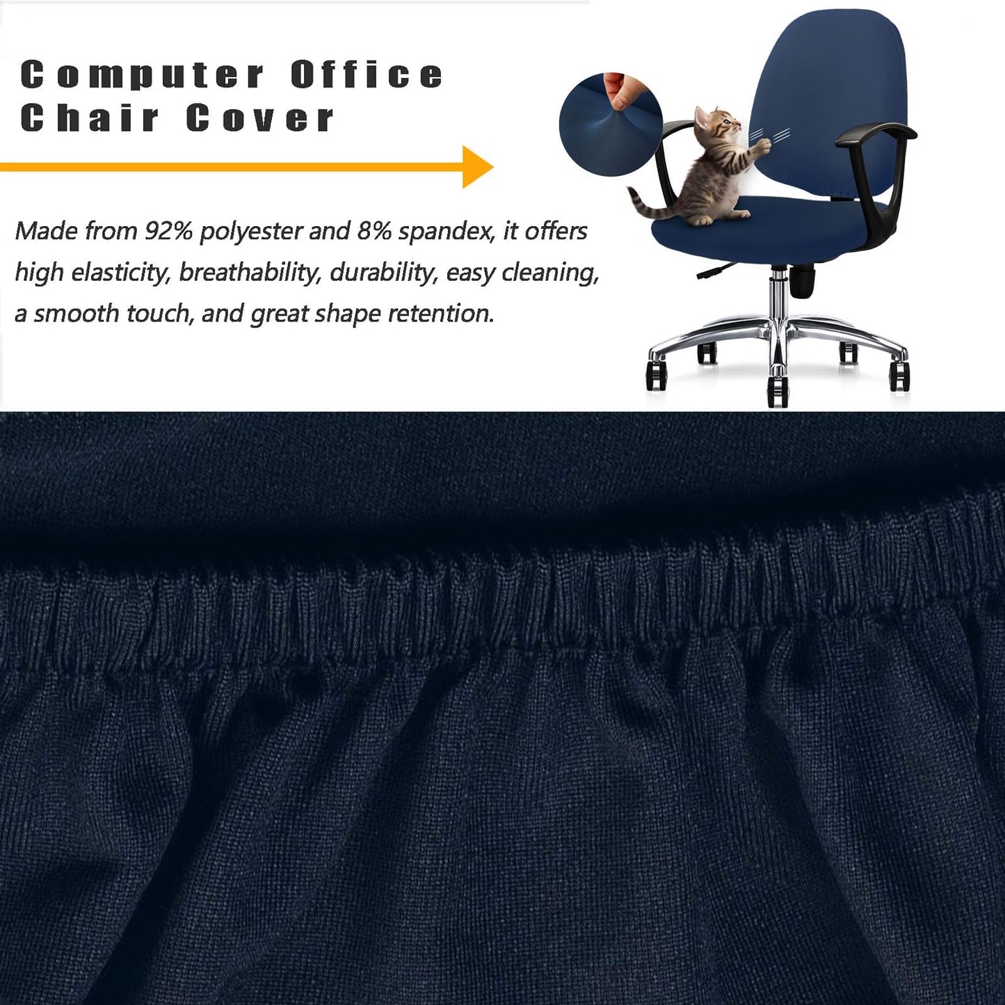 DHXYZZB Computer Office Chair Cover - Protective Stretchable Chair Covers Stretch Chair Slipcover
