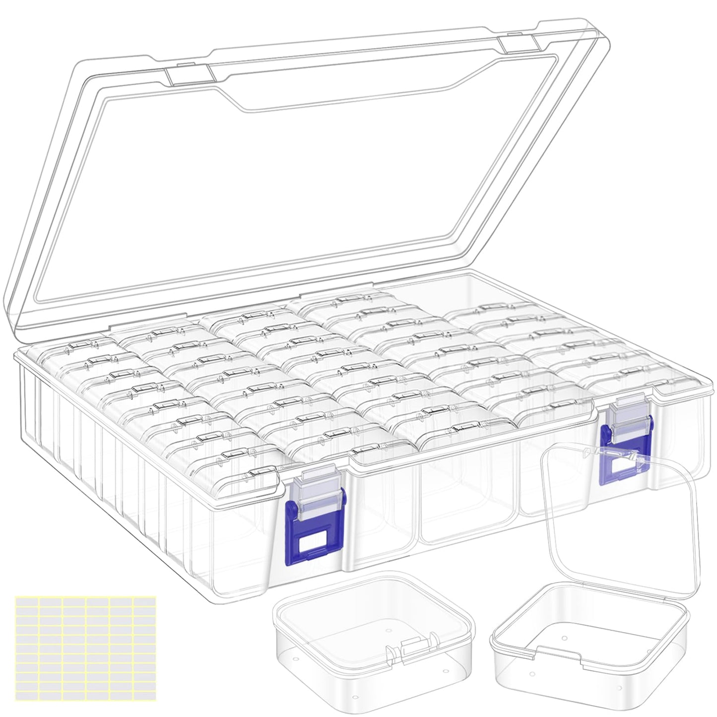 LINYAPRY Bead Organizer Box, 46 Pcs Small Bead Organizers and Storage Plastic Cases