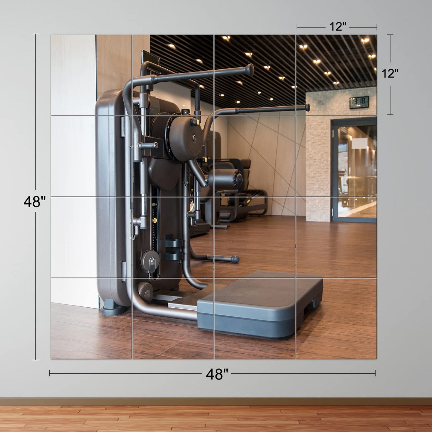 EVENLIVE Gym Mirrors for Home Gym,16PCS Glass wall mirror tiles, 30cmx30cm full length Mirror sticker, frameless mirror Panels, For door Ceiling
