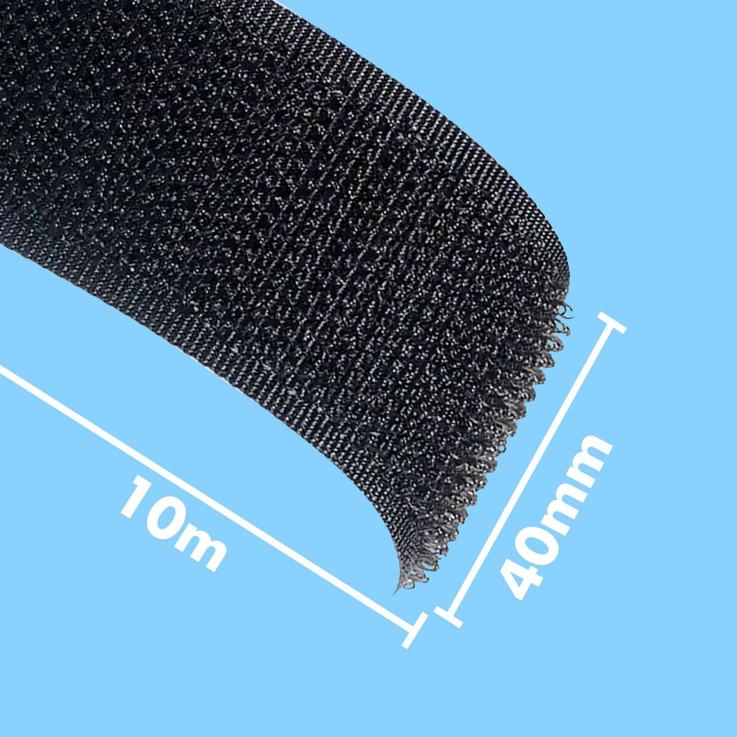 MARARDI Belcro Tape [Black] for Sewing Double-Sided [10 Metres x 40 mm] Hook and Loop [Non-Adhesive] Extra Strong and Durable Strips for Clothing
