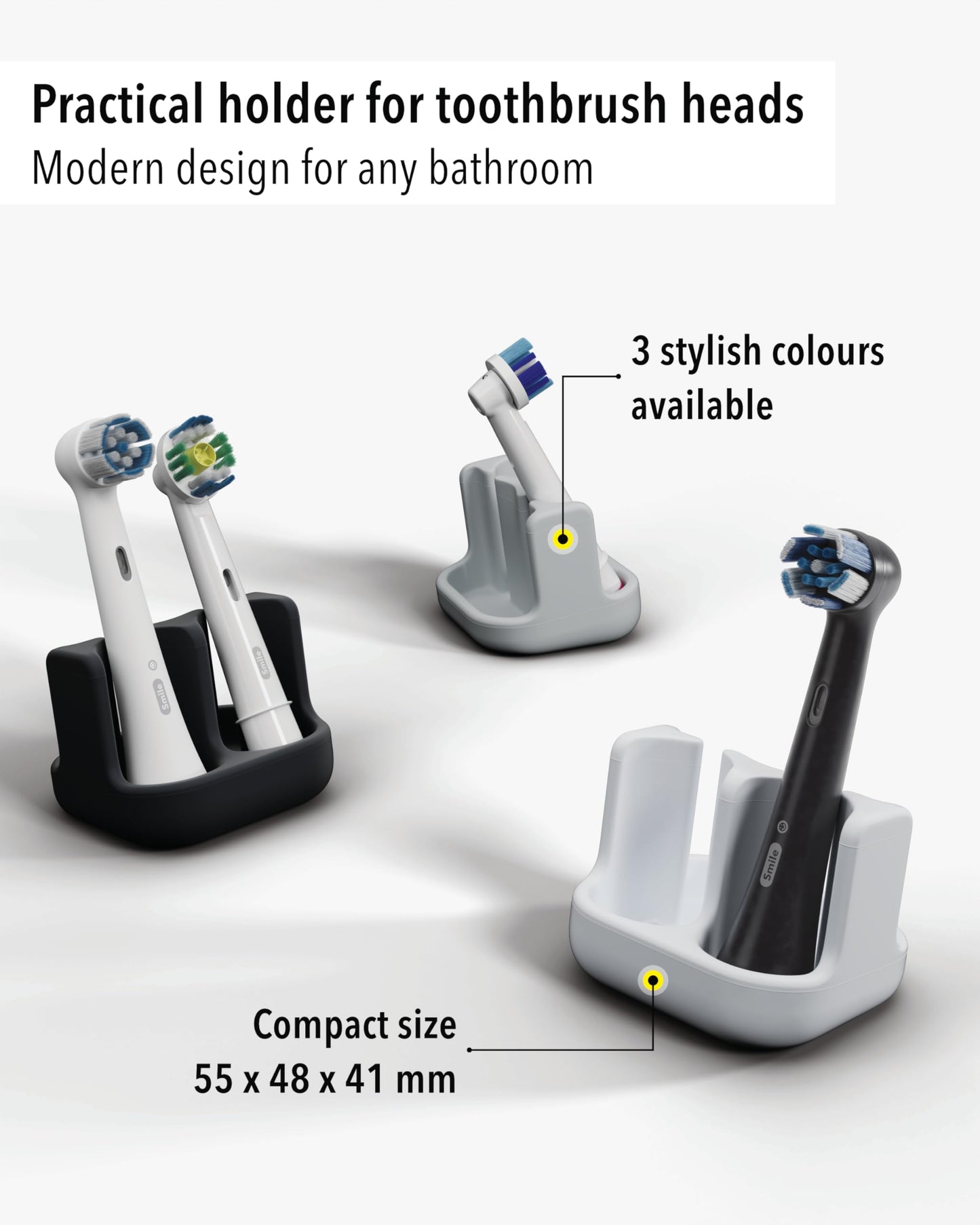 Qikfresh holder for 2 electric toothbrush heads (White)